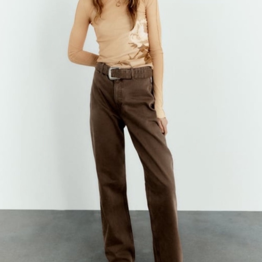 Zara jeans , never worn size 4 , western style jeans , brown jeans